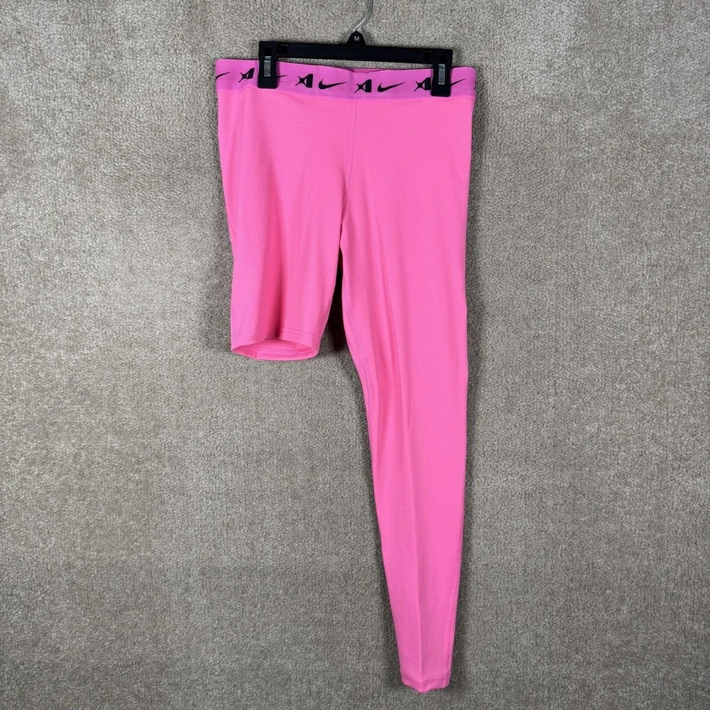 Nike Pro Dri-FIT Leggings Womens Medium Pink Single Leg Basketball A'ja Wilson